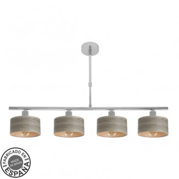 Distribuidor - Lâmpadas Diversas | Lâmpadas Modernas | LAMPARA GILDA 4XE14 CROMO/MADERA GRIS RETGX76X14 CM Ref: 190354083